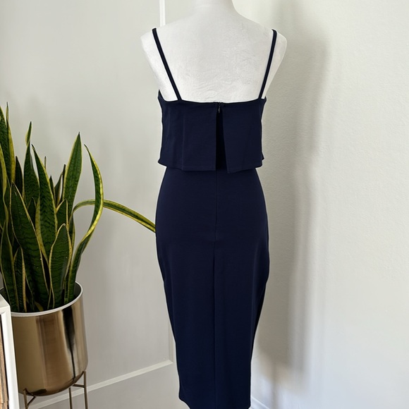 Soprano Popover Midi Body-Con Dress Sleeveless Midnight Navy Blue Size Medium - Picture 7 of 10